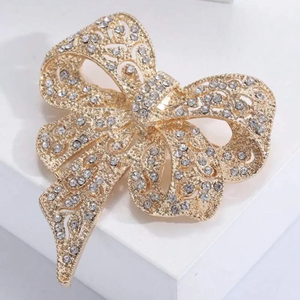 3for$20 Rhinestone Bow Brooch For Women Bow Tie Brooch Ribbon Brooch
